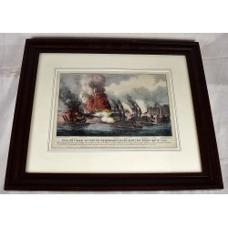 Brilliant Naval Victory on the Mississippi River, Near Fort Wright, May 10th 1862 (Original Color Lithograph)
